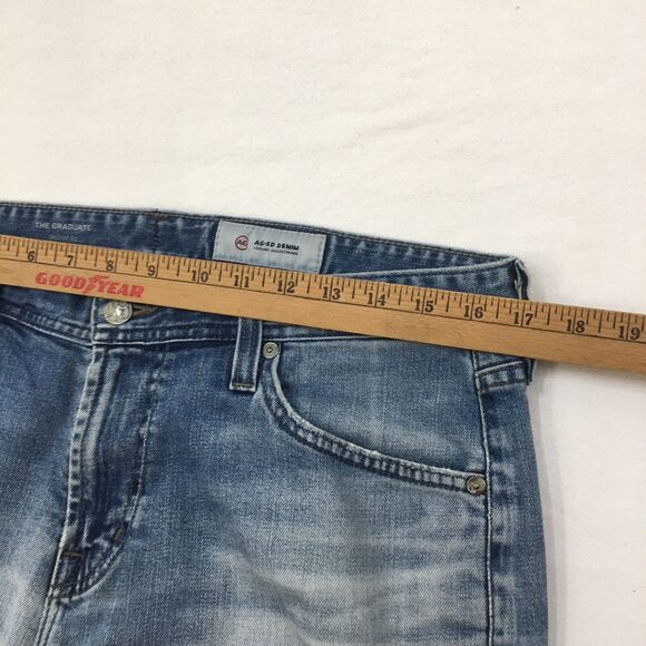 AG ADRIANO GOLDSCHMIED Graduate Jeans Women 33x26 Fray Ankle Light Wash Blue - Picture 15 of 16
